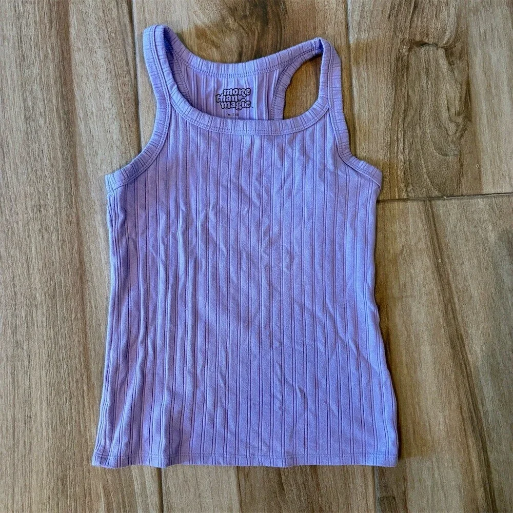More Than Magic Girls Ribbed Racerback Tank Top Purple Size M (7/8)